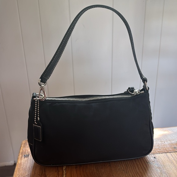 Coach Signature Sufflette Black Cloth Handbag - Picture 11 of 12